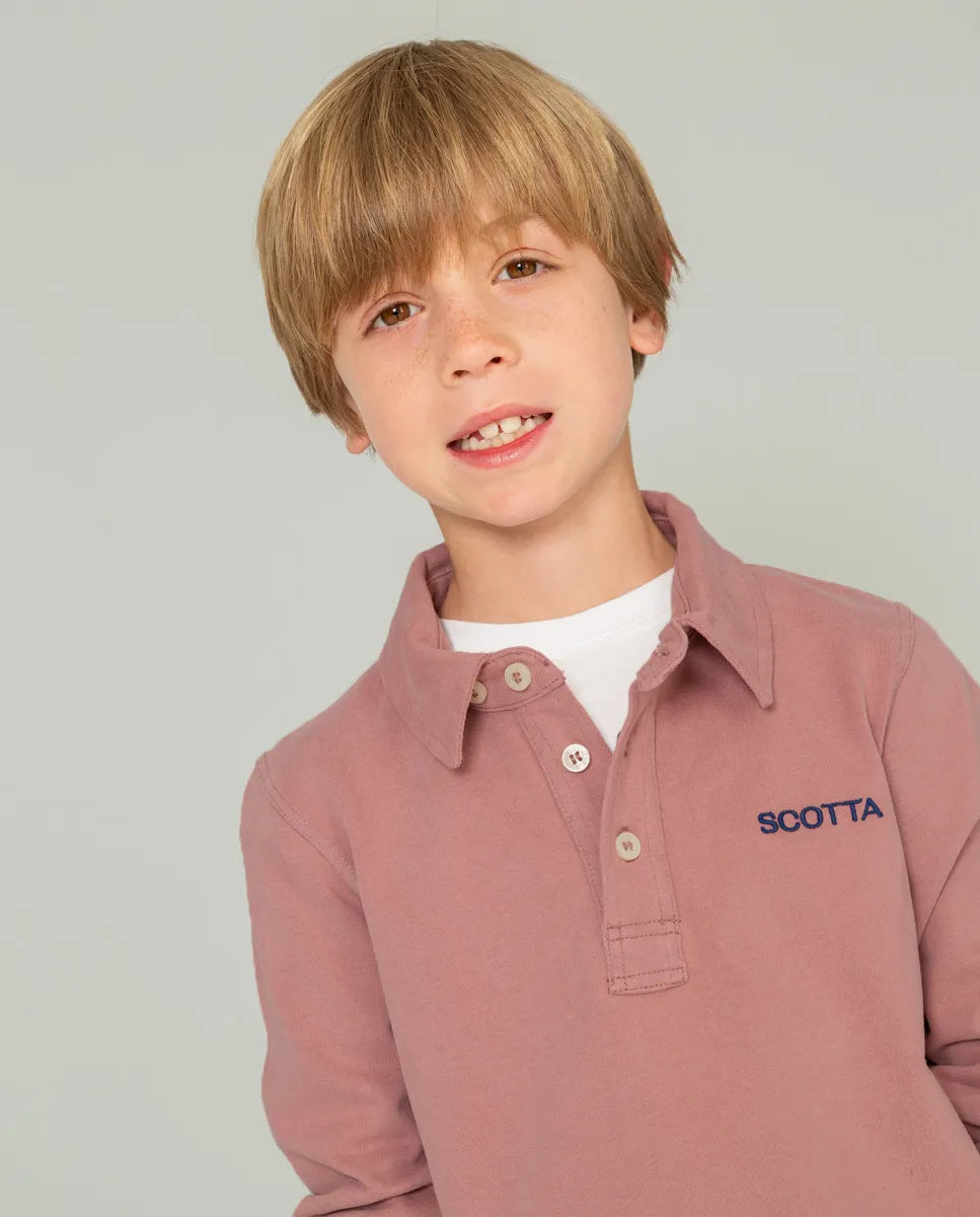Polo niño rugby logo rosa | SCOTTA