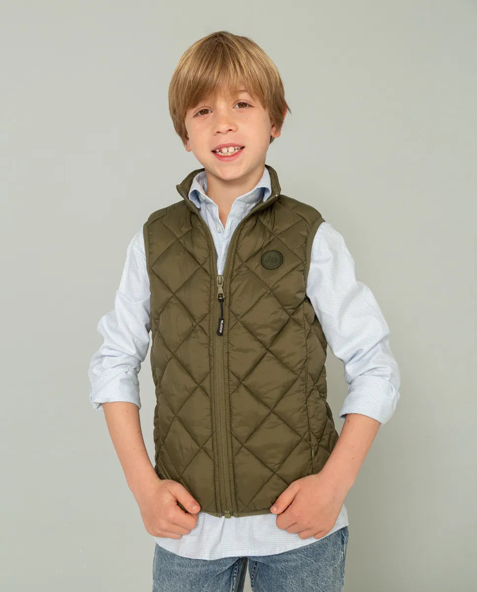 Chaleco Niño Rombo Acolchado Khaki | SCOTTA