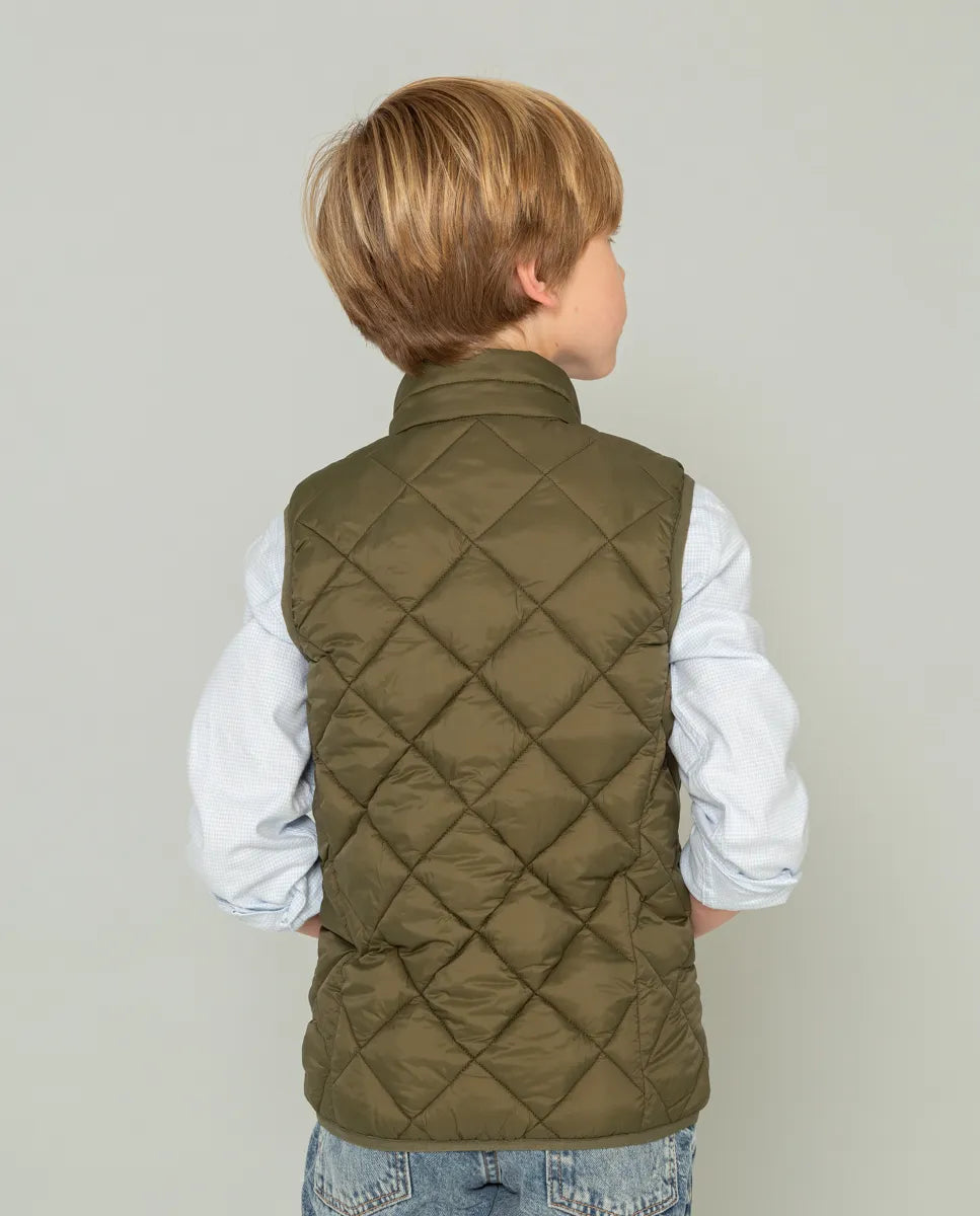Chaleco Niño Rombo Acolchado Khaki | SCOTTA