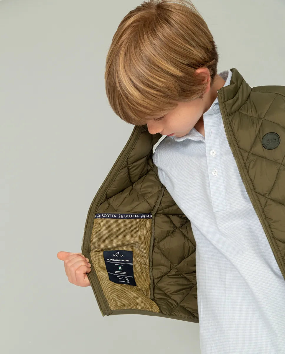 Chaleco Niño Rombo Acolchado Khaki | SCOTTA
