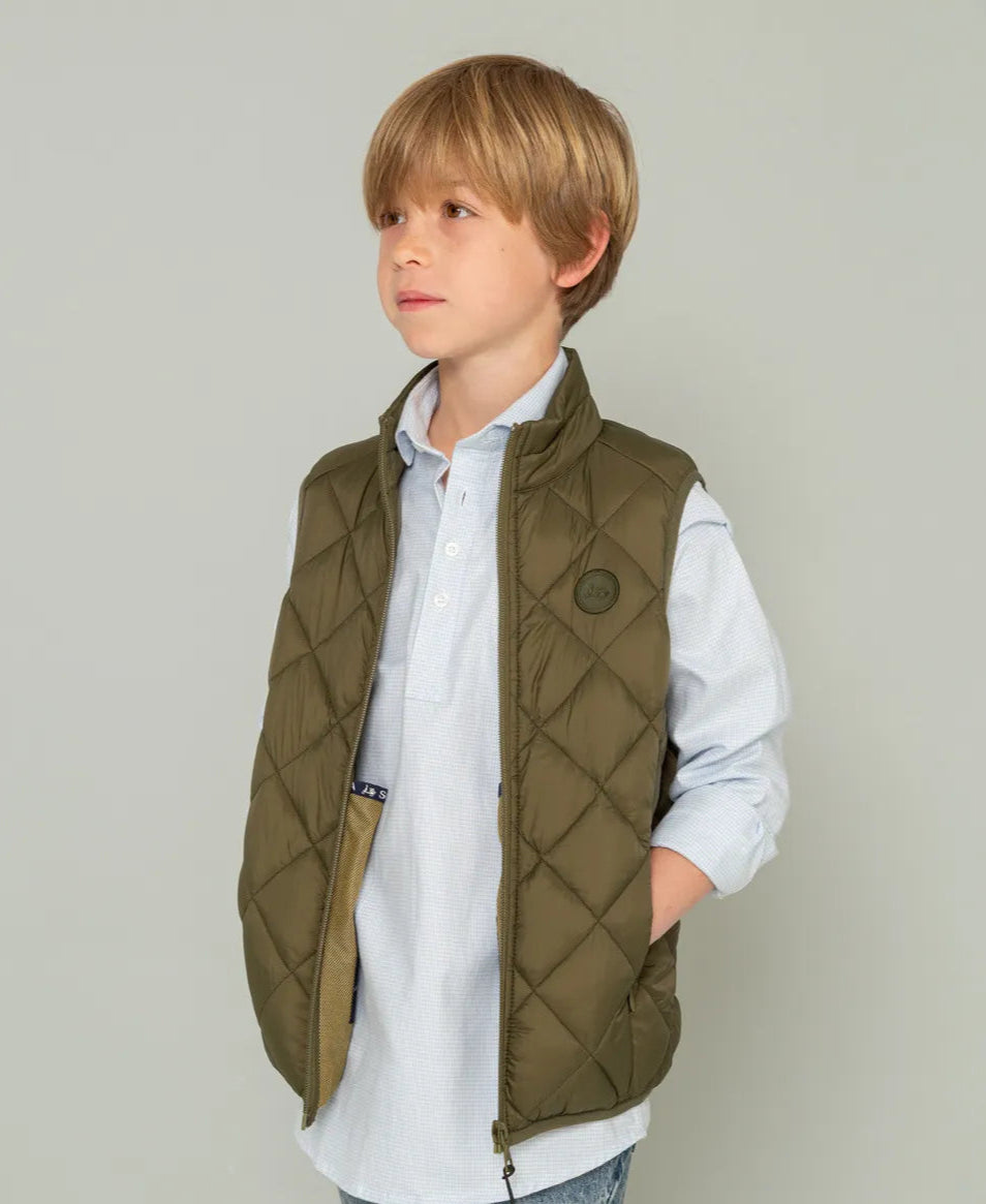 Chaleco Niño Rombo Acolchado Khaki | SCOTTA