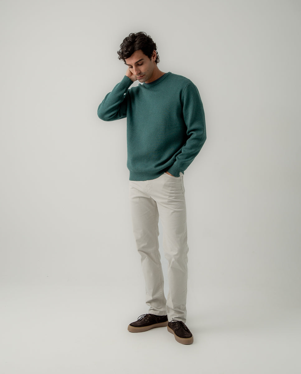 Jersey crew neck punto Milano océano | SCOTTA