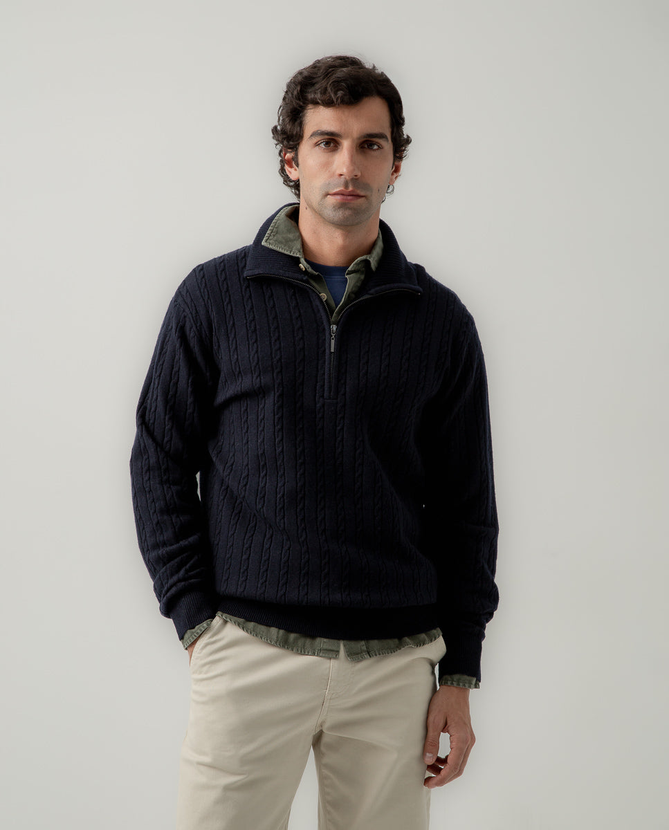 Jersey zip ochos marino | SCOTTA