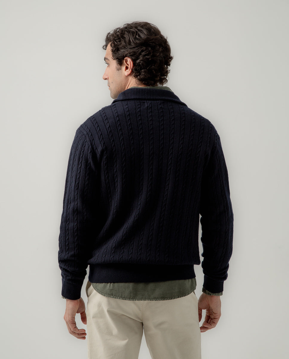 Jersey zip ochos marino | SCOTTA