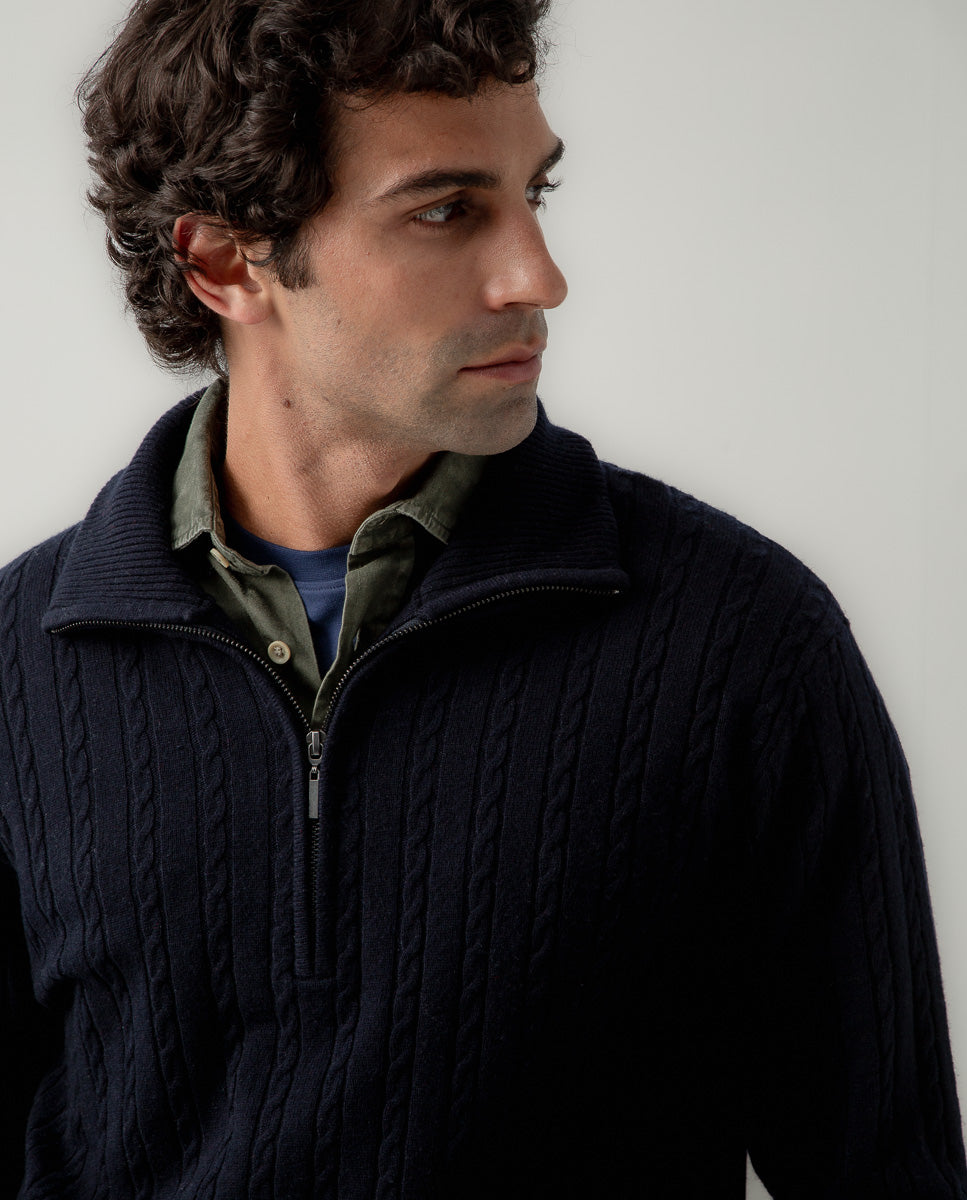Jersey zip ochos marino | SCOTTA