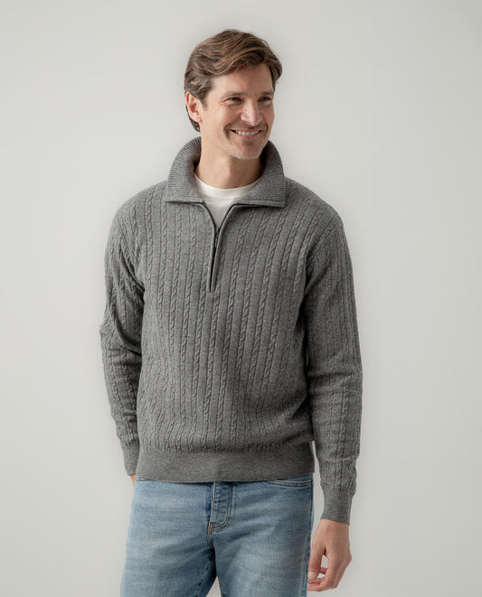 Jersey zip ochos gris medio | SCOTTA