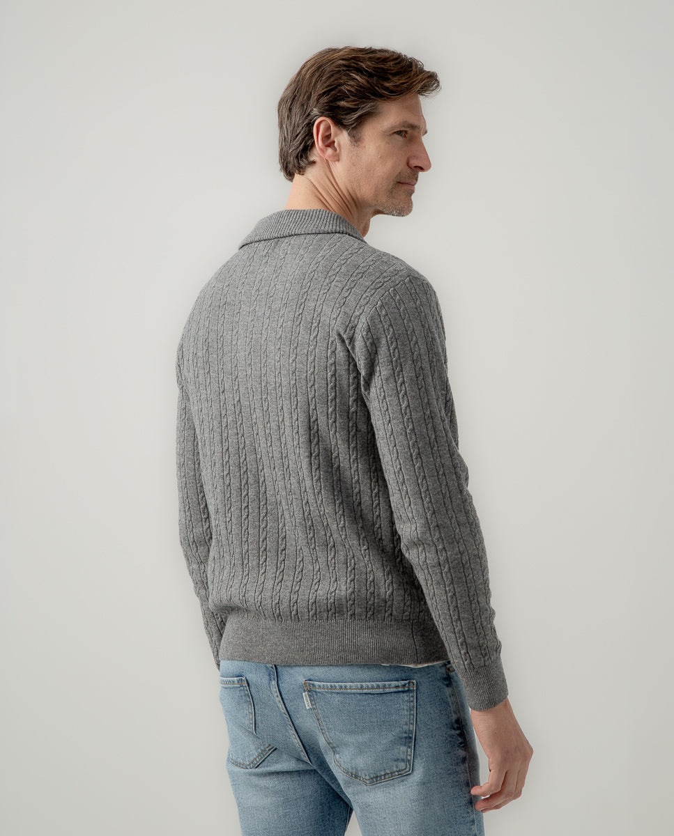 Jersey zip ochos gris medio | SCOTTA