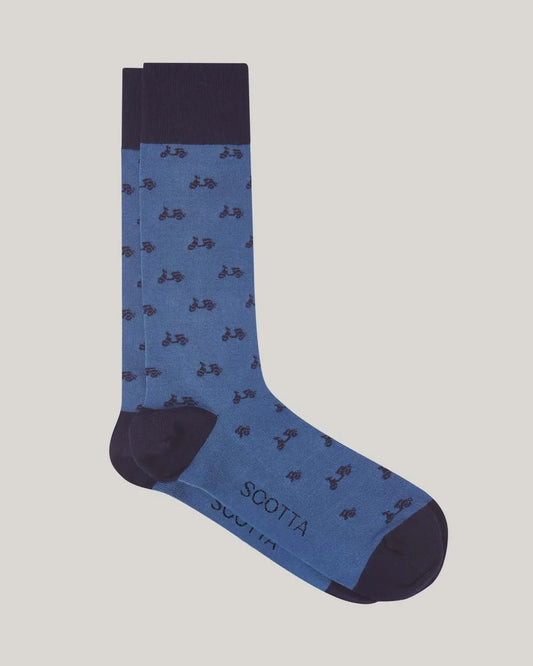 Calcetines cortos logo orgánico azul | SCOTTA
