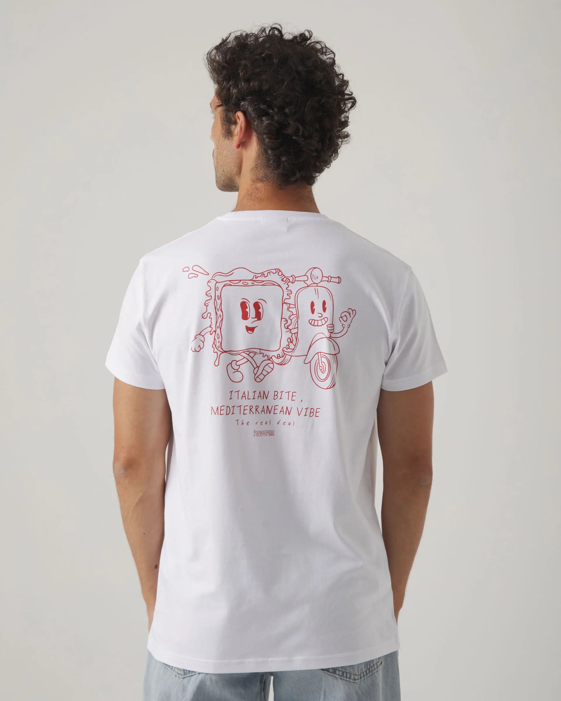 Camiseta blanca colaboración x Focacciamo | SCOTTA