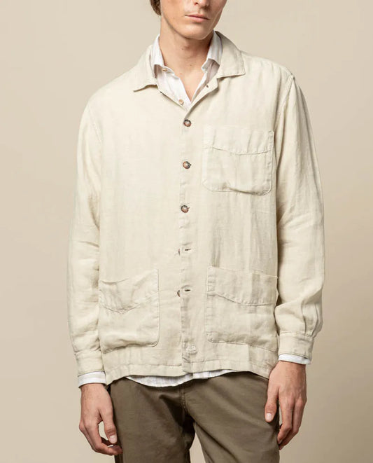 SOBRECAMISA LINEN BEIGE CLARO | SCOTTA