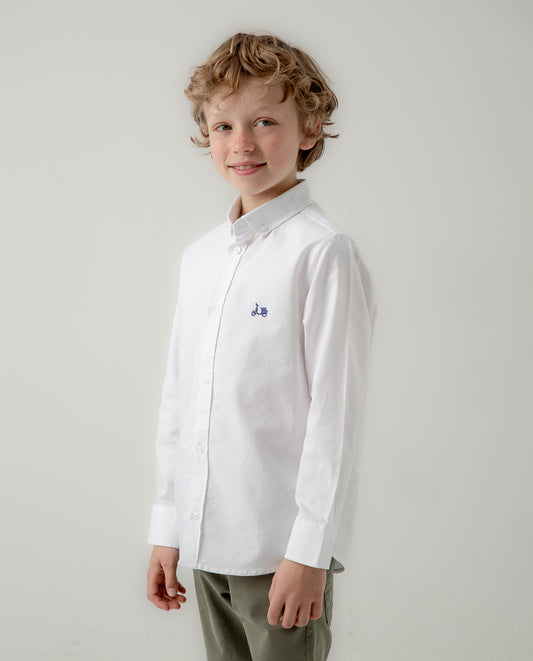 Camisa niño Oxford blanco | SCOTTA