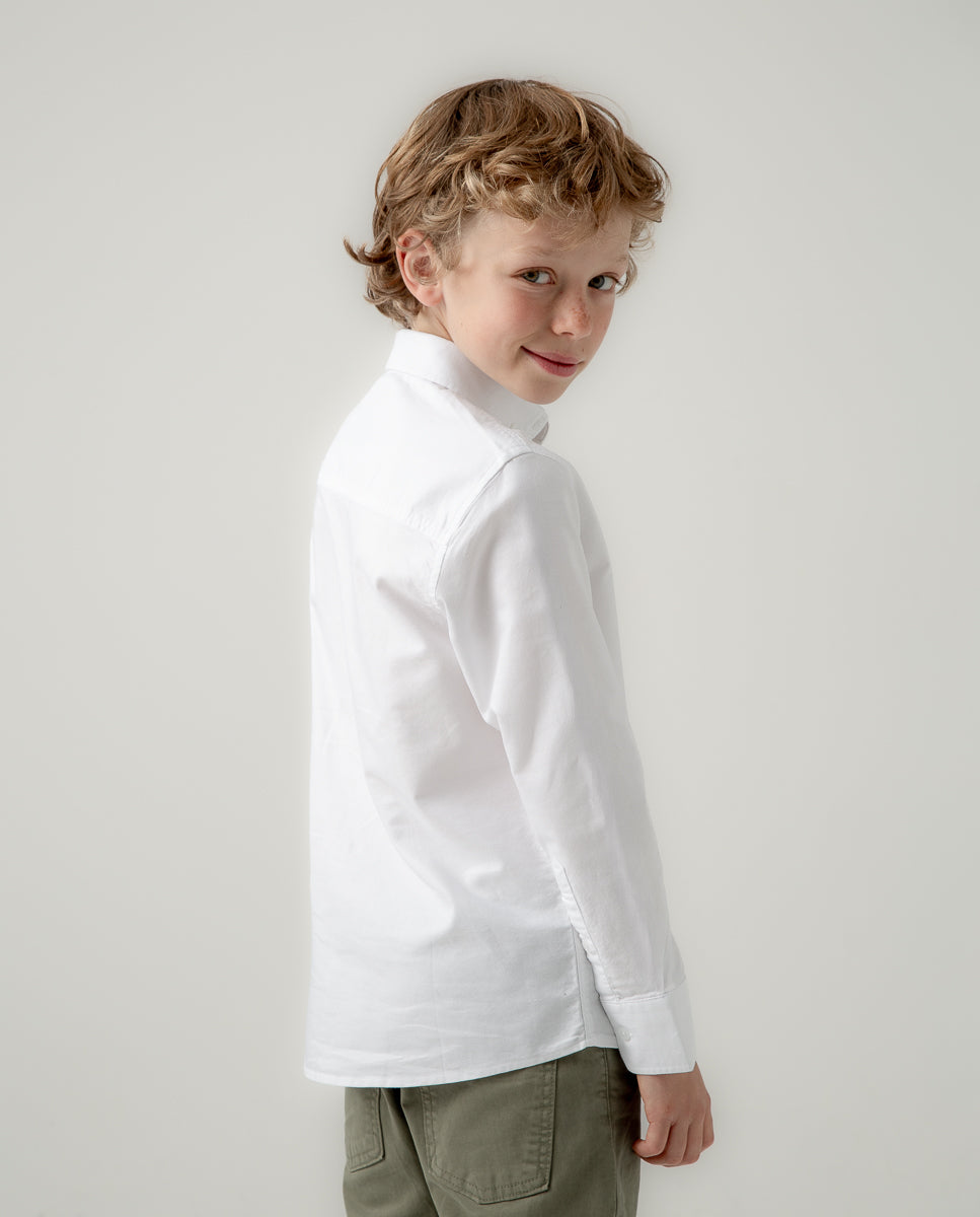 Camisa niño Oxford blanco | SCOTTA