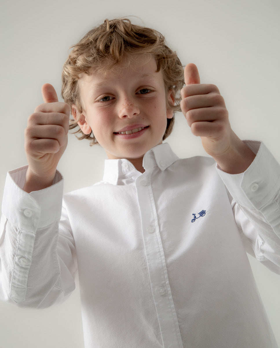 Camisa niño Oxford blanco | SCOTTA