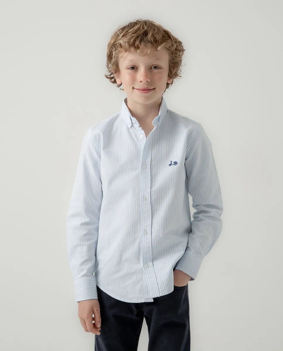 Camisa niño oxford stripes azul | SCOTTA