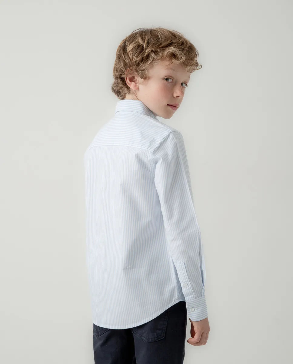 Camisa niño oxford stripes azul | SCOTTA