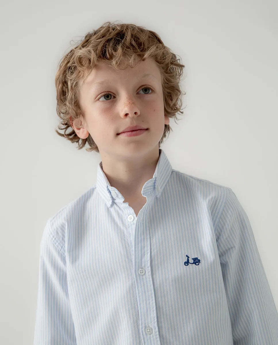 Camisa niño oxford stripes azul | SCOTTA