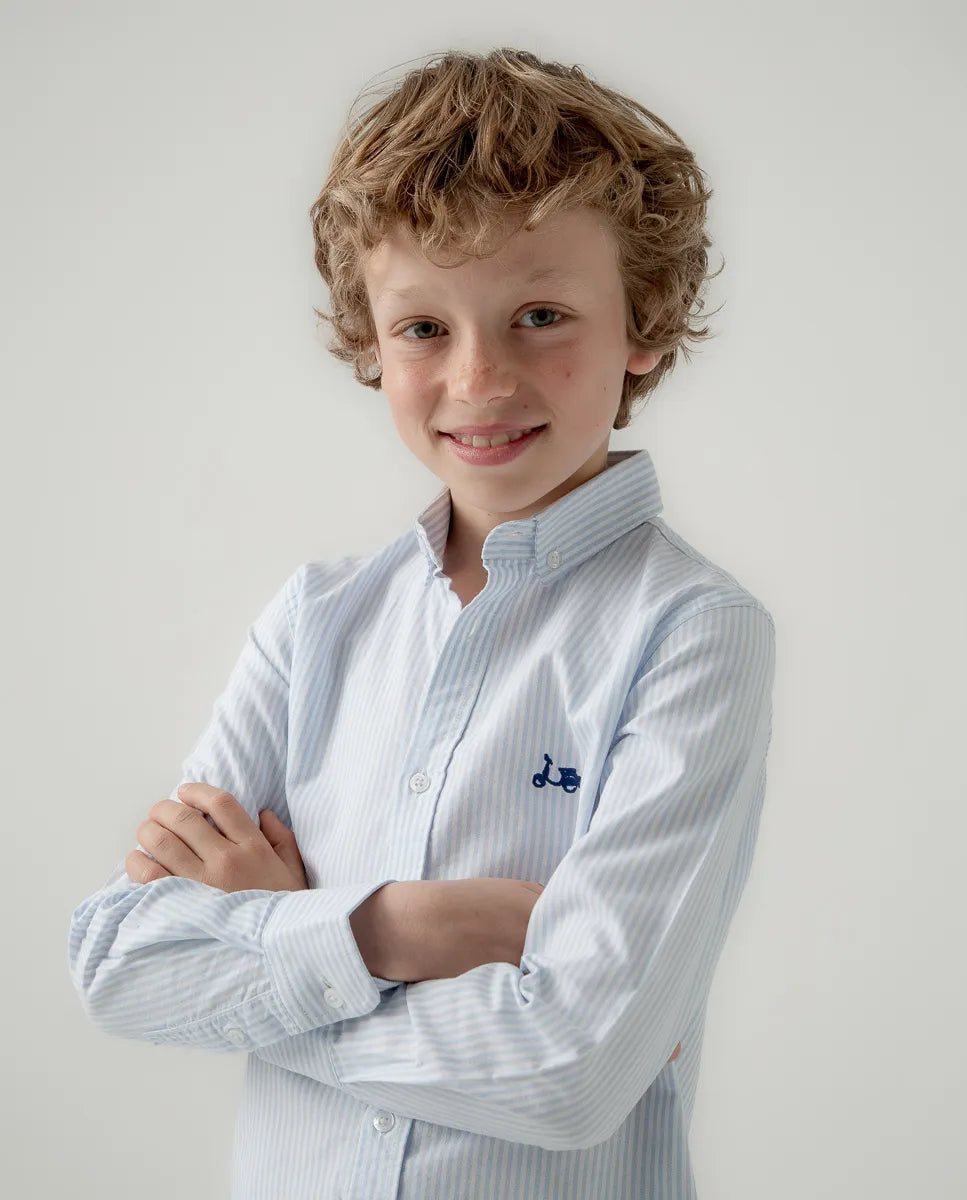 Camisa niño oxford stripes azul | SCOTTA