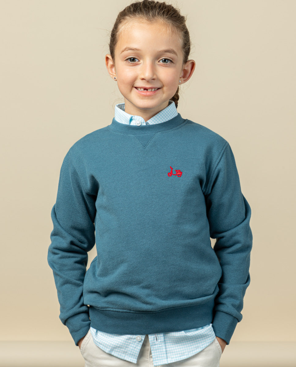 SUDADERA NIÑO LOGO CHENILLE DENIM | SCOTTA