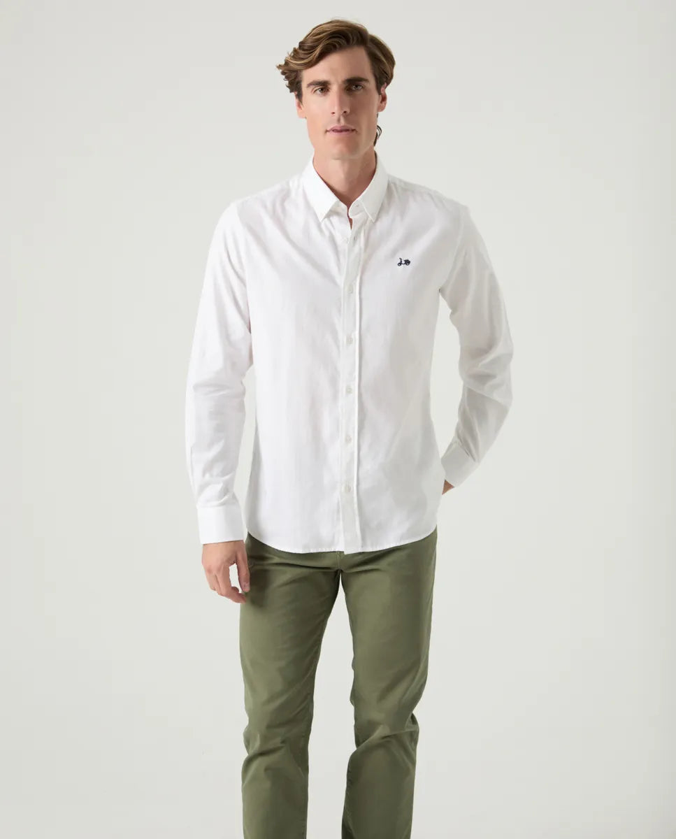 Camisa Estructura Pinpoint Blanco | SCOTTA