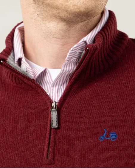 JERSEY ZIP BURDEOS | SCOTTA