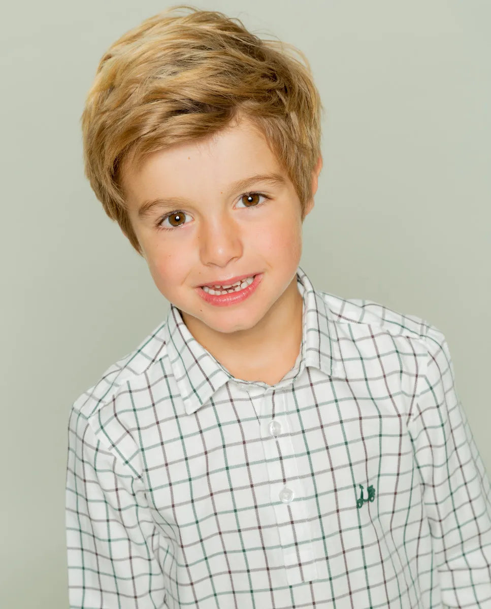 Camisa niño polera kibo dopo verde | SCOTTA