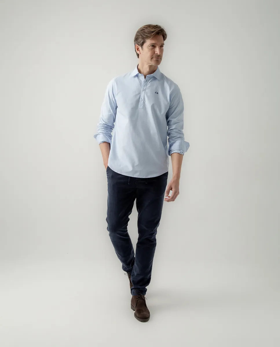 Camisa polera oxford celeste | SCOTTA