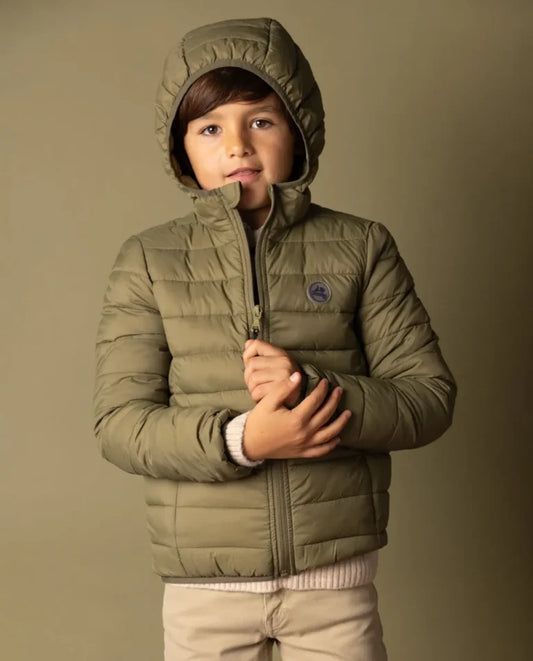 CHAQUETA NIÑO HOOD ACOLCHADO KHAKI | SCOTTA